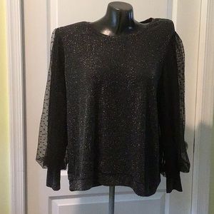 Woman’s 2X New Mesh lace Evening Blouse Shirt